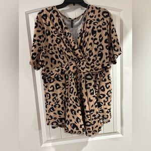 Allegrace Empire Waisted Leopard Print Blouse Size 3X